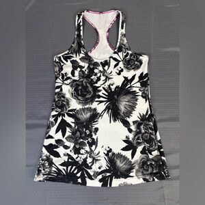 Lululemon Racerback Tank | Black White Floral Print | Women’s